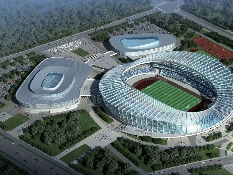 Ocelová struktura pro komplex sportovního centra